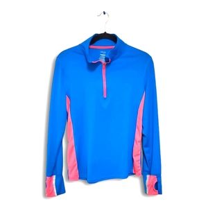 Danskin Now Blue/Pink Semi-Fitted Pullover Athletic Shirt Womens (Lg) 12/14